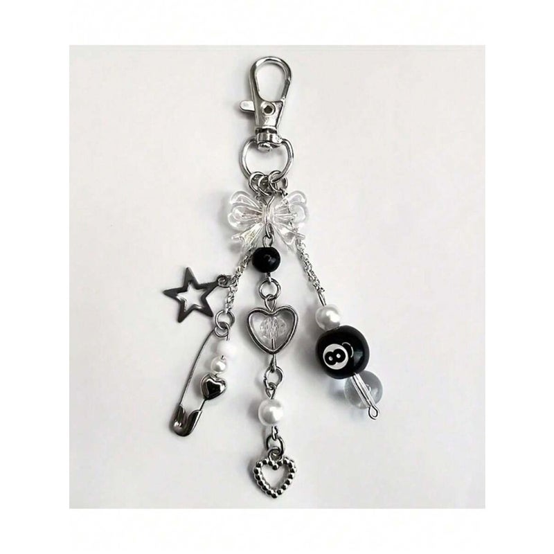 1pc Handmade Resin Bead Keychain - Punk Style, Women's Fashion Accessory Lobster Clasp Pendant, Car Decor, Bag Charm, Cute Gothic Y2K Gifts For Mother, Father, Graduation, And  Teacher - Image 3