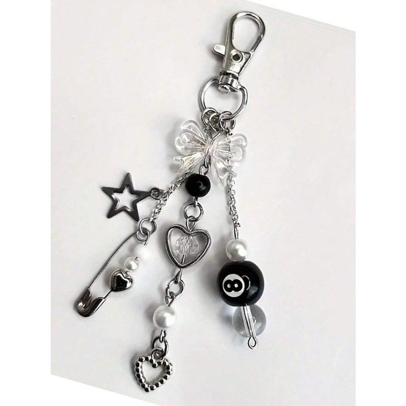 1pc Handmade Resin Bead Keychain - Punk Style, Women's Fashion Accessory Lobster Clasp Pendant, Car Decor, Bag Charm, Cute Gothic Y2K Gifts For Mother, Father, Graduation, And  Teacher - Image 2