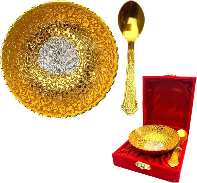 LOVENSPIRE German Silver Gold Bowl Set Navrathri Diwali Deepavali Gift Favor Indian Muslim Punjabi Wedding Favor Pooja Puja Favor Gift - Image 2