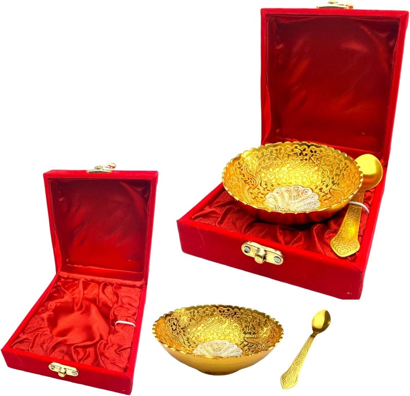 LOVENSPIRE German Silver Gold Bowl Set Navrathri Diwali Deepavali Gift Favor Indian Muslim Punjabi Wedding Favor Pooja Puja Favor Gift - Image 5