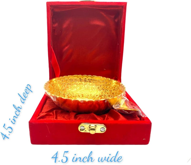 LOVENSPIRE German Silver Gold Bowl Set Navrathri Diwali Deepavali Gift Favor Indian Muslim Punjabi Wedding Favor Pooja Puja Favor Gift - Image 3