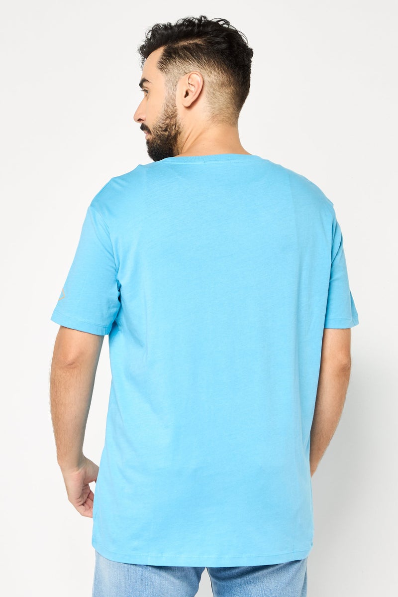 Replay Men Crew Neck Short Sleeve Brand Logo T-Shirt, Light Blue - Image 4