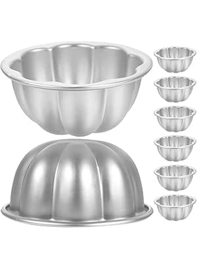 8 Pcs Flower Shaped Aluminum Alloy Cake Molds Reusable Non Stick Baking Pans For Tarts Cupcakes Desserts - Image 1