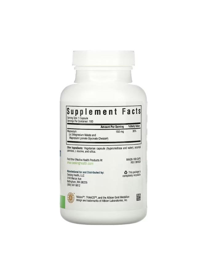 Seeking Health Optimal Magnesium 150 mg 100 Vegetarian Capsules  - Image 2