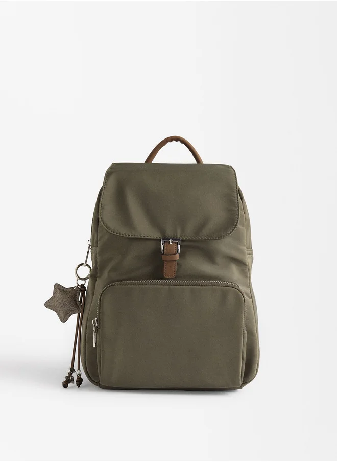 PARFOIS Nylon Backpack With Pendant