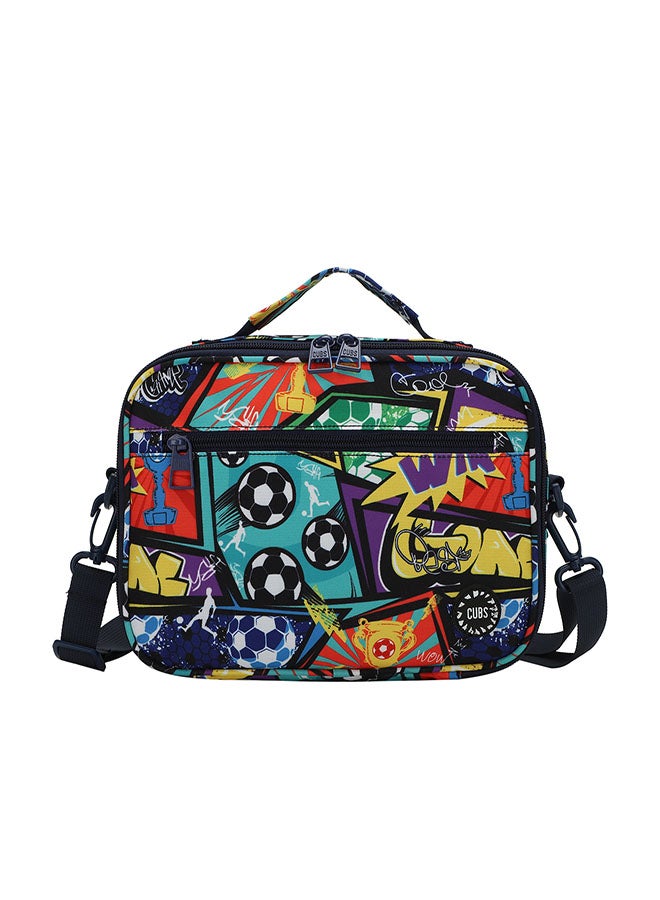 CUBS حقيبة غداء مطبوعة مقاومة للماء مع حزام كتف قابل للإزالة لحمل وجباتك المفضلة إلى المدرسة أو العمل أو أثناء السفر - Image 1