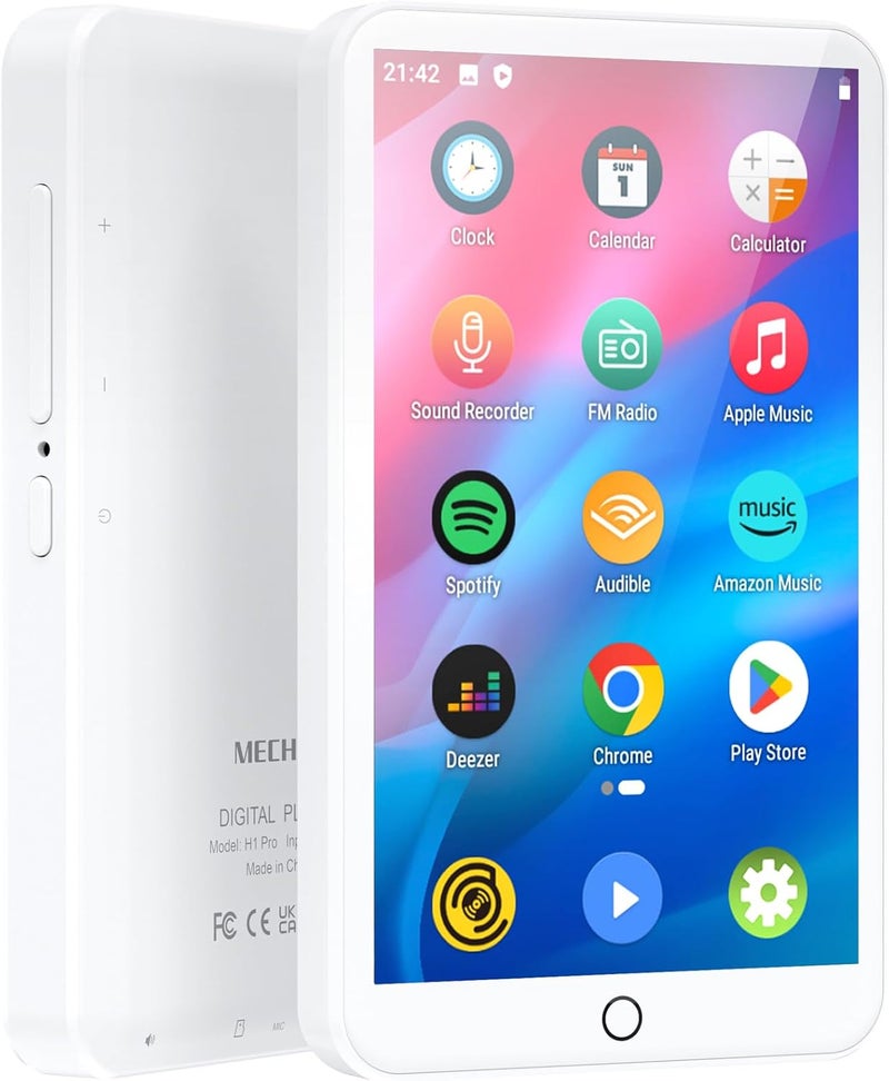 MECHEN مشغل MP3 من MECHEN مع سبوتيفاي وواي فاي وبلوتوث، شاشة تعمل باللمس بحجم 4.0 بوصة، مشغل MP4 بنظام أندرويد 9.0، متوافق مع Audible، راديو FM، أمازون ميوزيك، متجر بلاي (H1 Pro) - Image 1