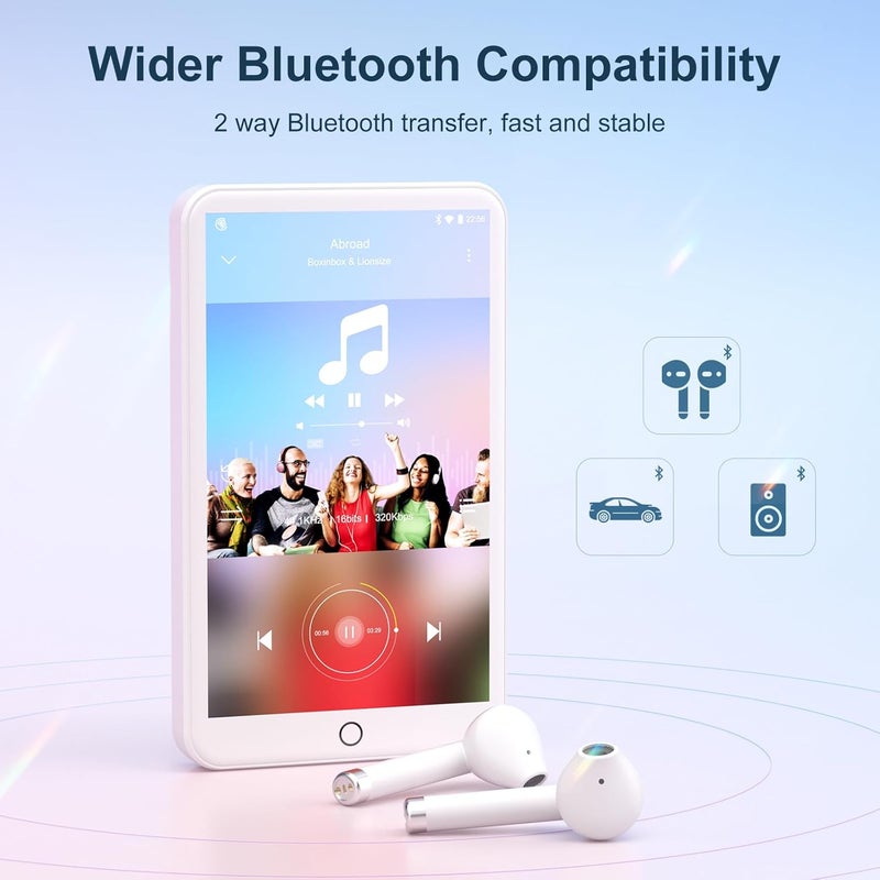 MECHEN مشغل MP3 من MECHEN مع سبوتيفاي وواي فاي وبلوتوث، شاشة تعمل باللمس بحجم 4.0 بوصة، مشغل MP4 بنظام أندرويد 9.0، متوافق مع Audible، راديو FM، أمازون ميوزيك، متجر بلاي (H1 Pro) - Image 5