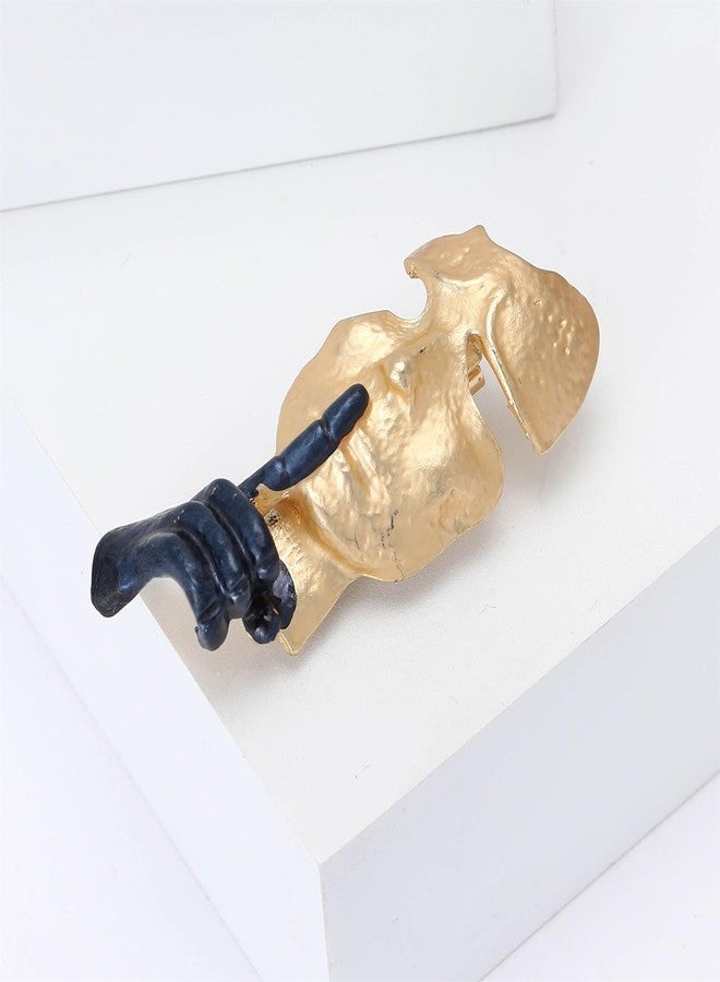 RLHRNDE Gold Mask Enamel Lapel Brooch Pin for Women Men Abstract Art Enamel Brooch Silence is Thinker Badge Pin Accessories for Lapel Backpack Jacket Hat Bag (Gold) - Image 5