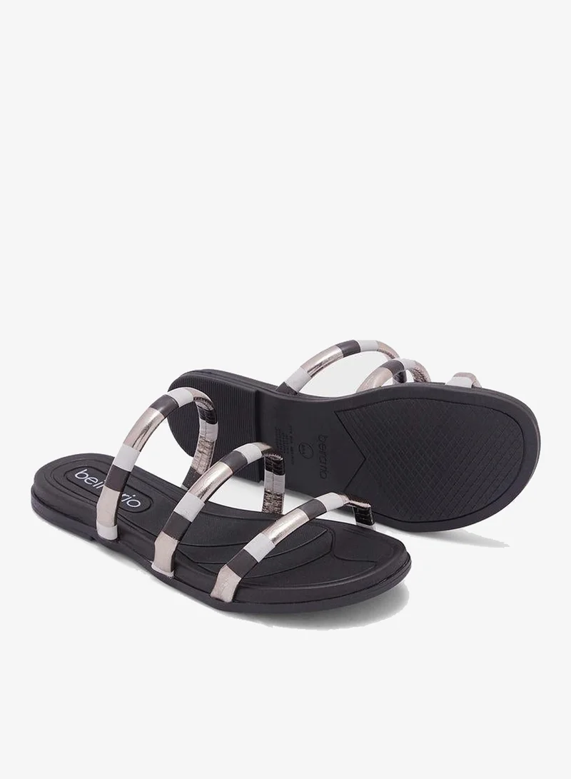 Beira Rio Graphite Flat Sandals for Women – Stylish Ladies Flat Sandals & Comfortable Flat Slippers for Women | Best Price UAE