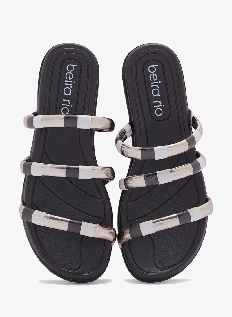 Beira Rio Graphite Flat Sandals for Women – Stylish Ladies Flat Sandals & Comfortable Flat Slippers for Women | Best Price UAE