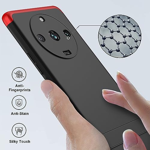 Spazy Case® Realme 11 Pro Plus 5G Cover Case Ull Body 3 in 1 Slim Fit Complete 3D 360 Degree Protection Hybrid Hard Bumper Back Case Cover for Realme 11 Pro Plus 5G -Black & Red with Stand - Image 3