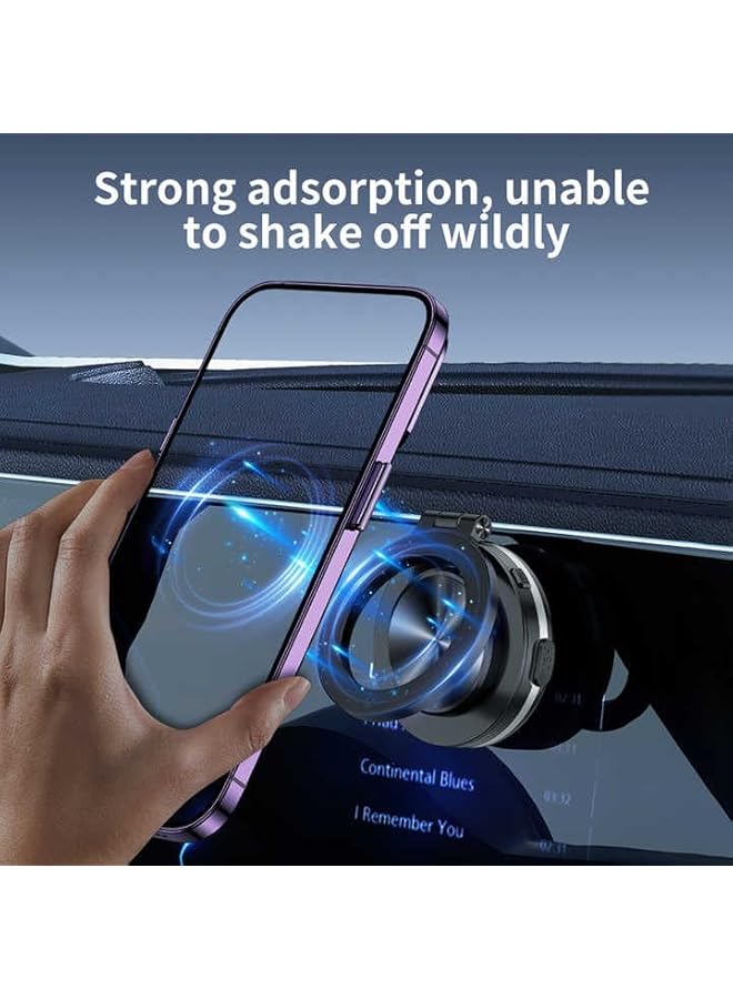 S-TOP 360 Rotatable Magnetic Vacuum Car Phone Holder, Electric Vacuum Mobile Suction Cup, Magnetic Mobile Phone Cellphone Mount Holder for Car, Wall, Mirror, Dashboard - Image 4