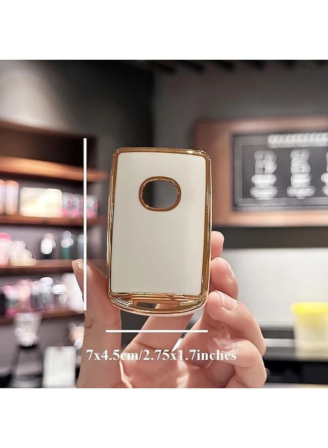 غطاء مفتاح وردي مع سلسلة مفاتيح لسيارات مازدا CX5 CX30 CX9 CX3 موديلات 2019-2021 - Image 2