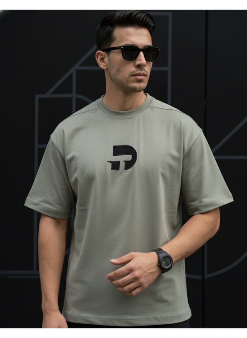 Dayton Drop Shoulder Half Sleeves Cotton Oversized T-Shirt - Image 1