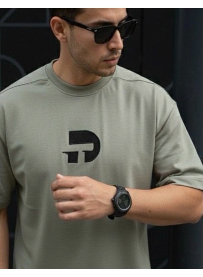 Dayton Drop Shoulder Half Sleeves Cotton Oversized T-Shirt - Image 2