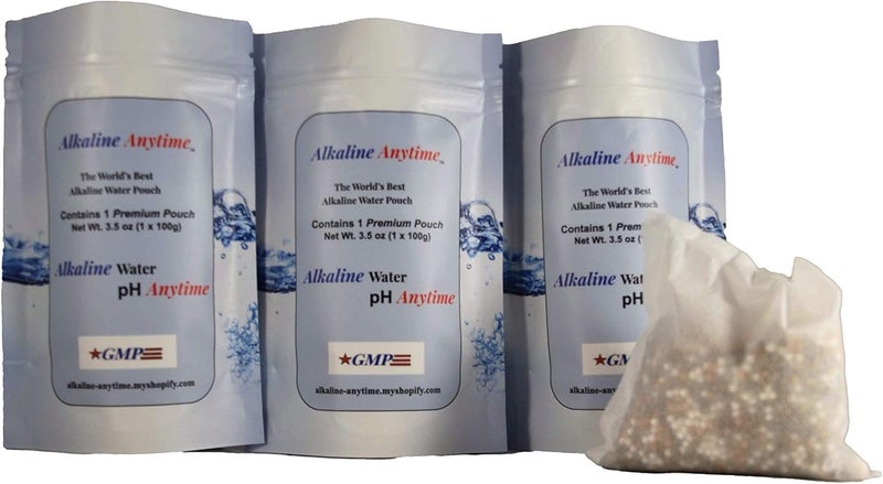 Alkaline Anytime كيس فلتر مياه قلوية من Alkaline Anytime - درجة حموضة 9.5 - ترشيح مياه محمول - سعة كبيرة جدًا - 105 جالون - للإبريق، زجاجة الماء، جرة الماء، حاوية الماء، إبريق فلتر الماء (1) - Image 2