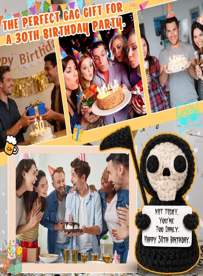 Frabaca Unique 30th Happy Birthday Gifts for Women Men - Funny 30 Year Old Birthday Decorations Present for Her, Him, Best Friend with Witty Milestone Card- Crochet Keepsake Desk Decor - Image 4