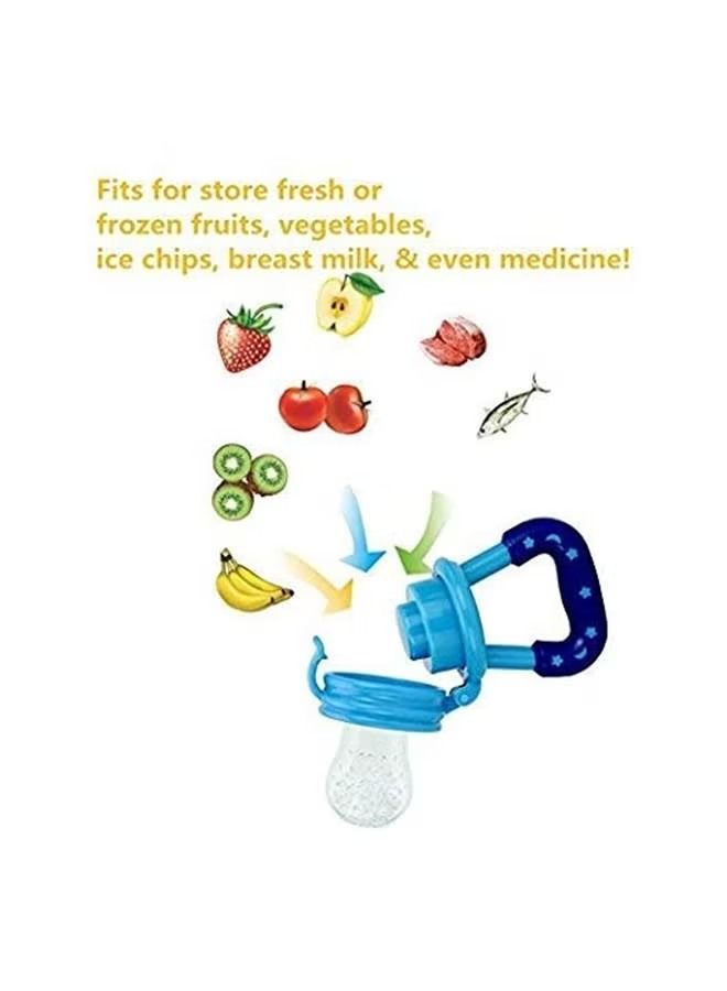 ORiTi مصاصة ORiTi Soft Chewable Silicone Fresh Food Teething Feeding Pacifier - زرقاء - Image 4