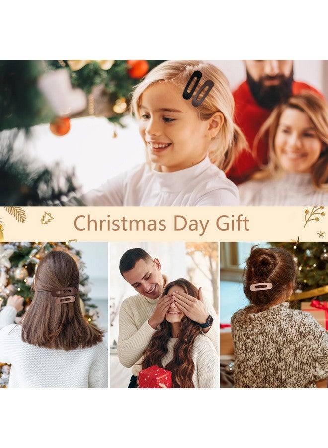 SYGY 12PCS Flat Hair Clips, Flat Claw Clips for Thin Hair, Matte Lay Down Claw Clips for Women, 3 Sizes Alligator Hair Clips, Slide Hair Clips, Christmas Hair Accessories, Brown, Christmas Gifts - Image 4