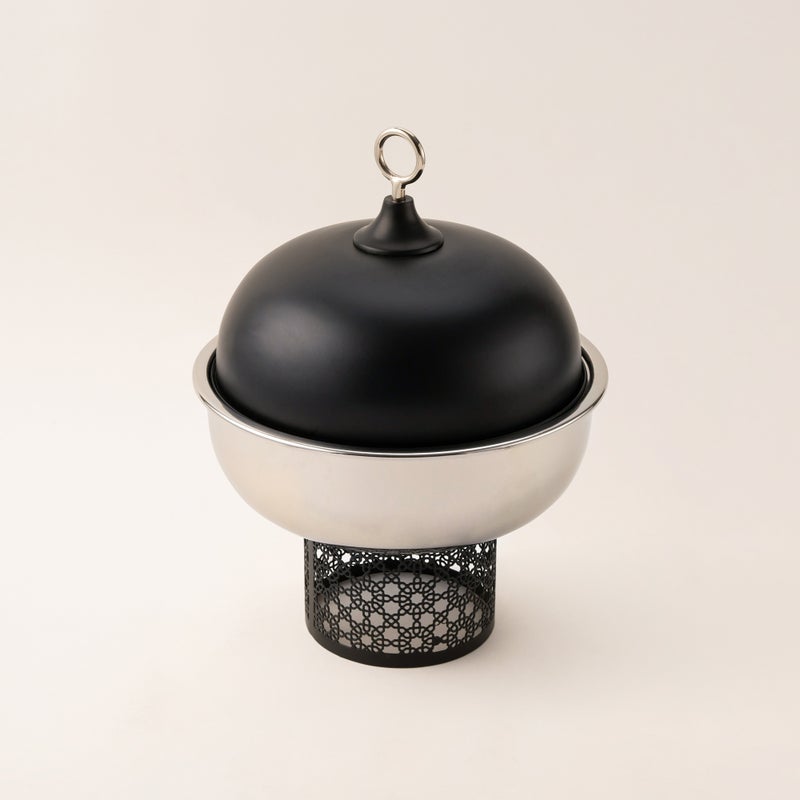 La Mesa silver metal food server with stand 3L - Image 1