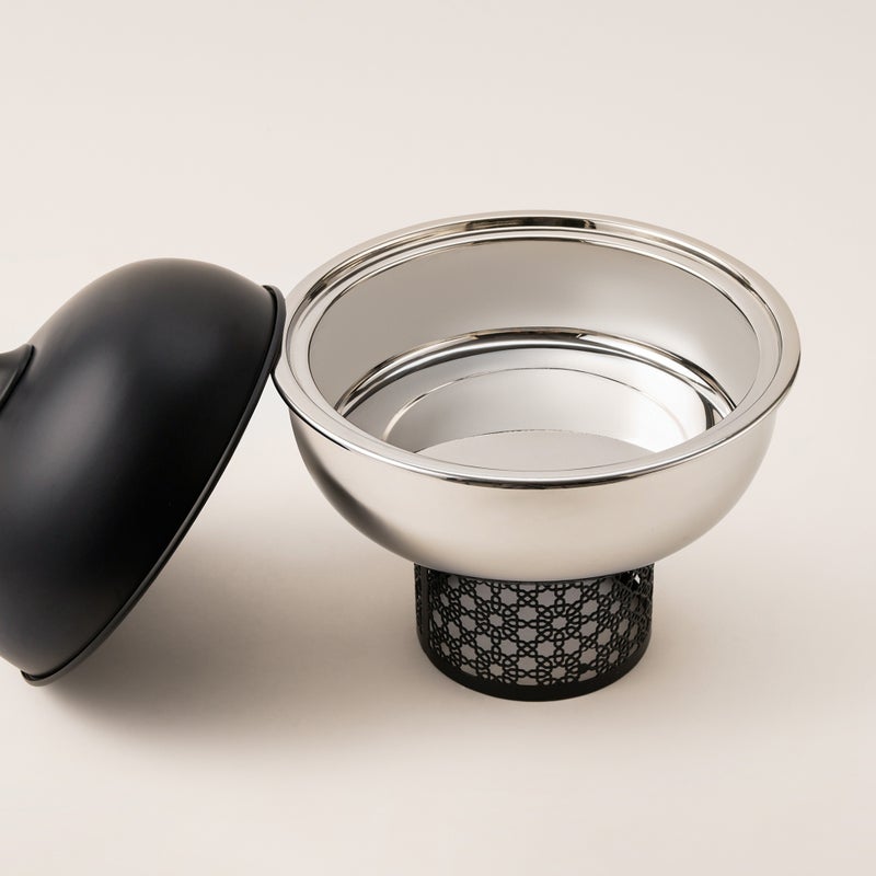 La Mesa silver metal food server with stand 3L - Image 3