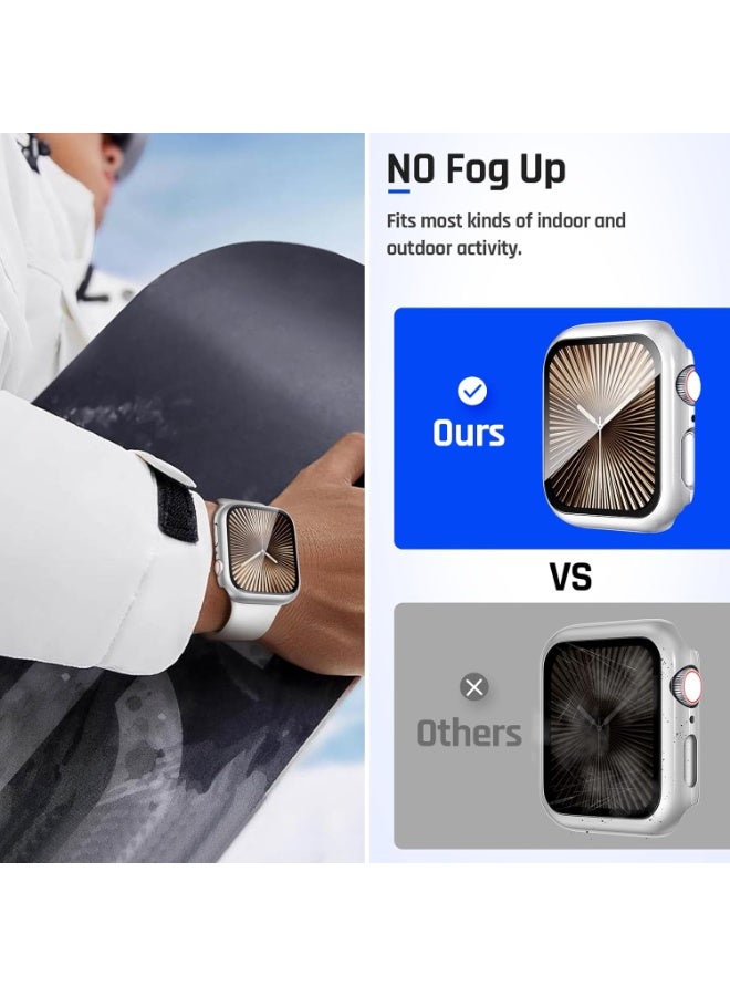 MIGOFAST Apple Watch Cover Series 11/10 Screen Protector 42mm, Hard Bumper with Tempered Glass for Apple Watch 11 Cover 42 mm Silver - Image 4