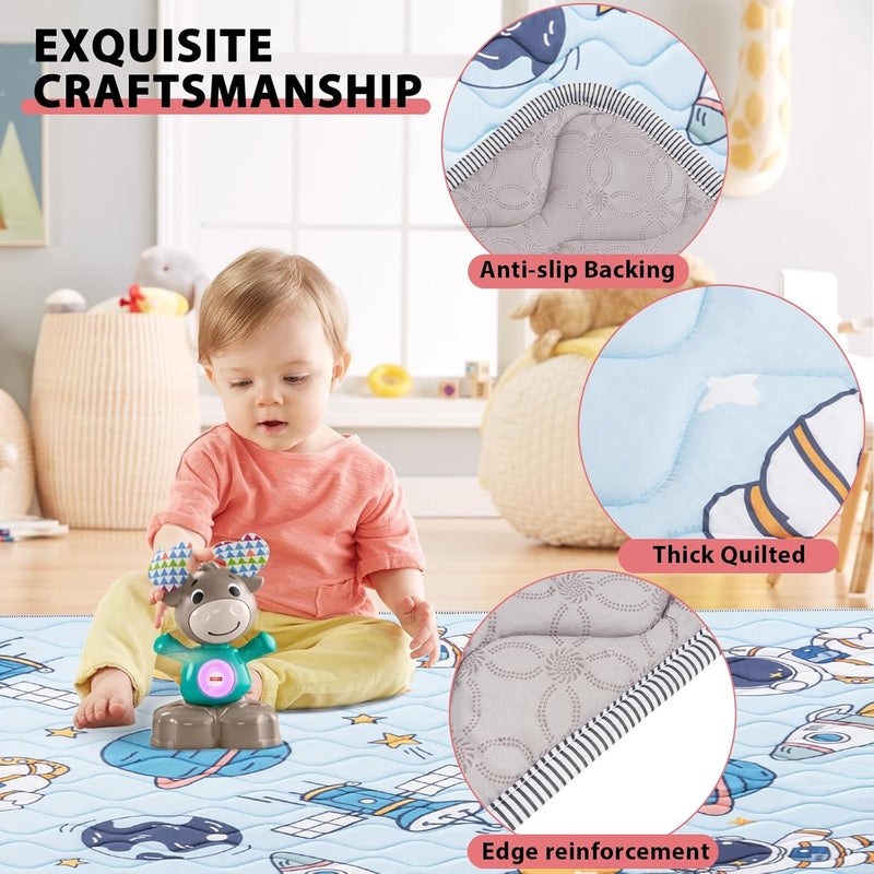 IBVIVIC Baby Play Mat 71 x 59 Soft Baby Floor Mat Thicker Foam Play Mat for BabiesToddlers Foldable Baby Playpen Mat Crawling MatSpace Design - Image 3