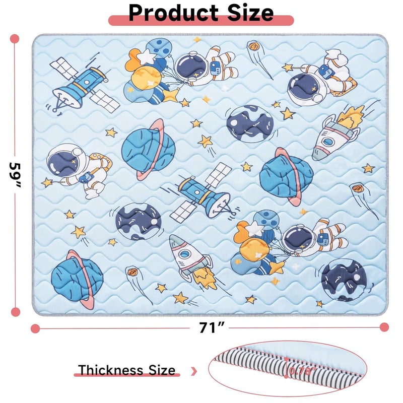 IBVIVIC Baby Play Mat 71 x 59 Soft Baby Floor Mat Thicker Foam Play Mat for BabiesToddlers Foldable Baby Playpen Mat Crawling MatSpace Design - Image 2