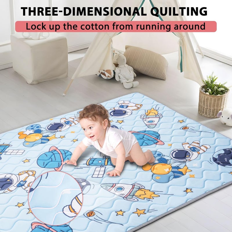 IBVIVIC Baby Play Mat 71 x 59 Soft Baby Floor Mat Thicker Foam Play Mat for BabiesToddlers Foldable Baby Playpen Mat Crawling MatSpace Design - Image 4