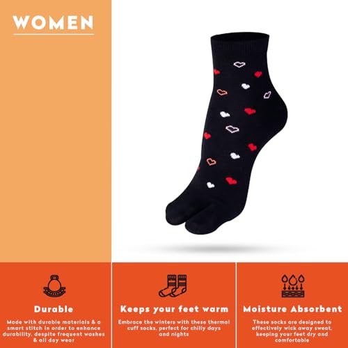 Supersox Ankle Thumb Socks for Women, Made with Breathable, Anti Odour & Moisture Absorbent Combed Cotton with a Extra Durable Welt (Pack Of 4) (IN, Alpha, Free Size, Black) - Image 4