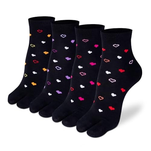 Supersox Ankle Thumb Socks for Women, Made with Breathable, Anti Odour & Moisture Absorbent Combed Cotton with a Extra Durable Welt (Pack Of 4) (IN, Alpha, Free Size, Black) - Image 1