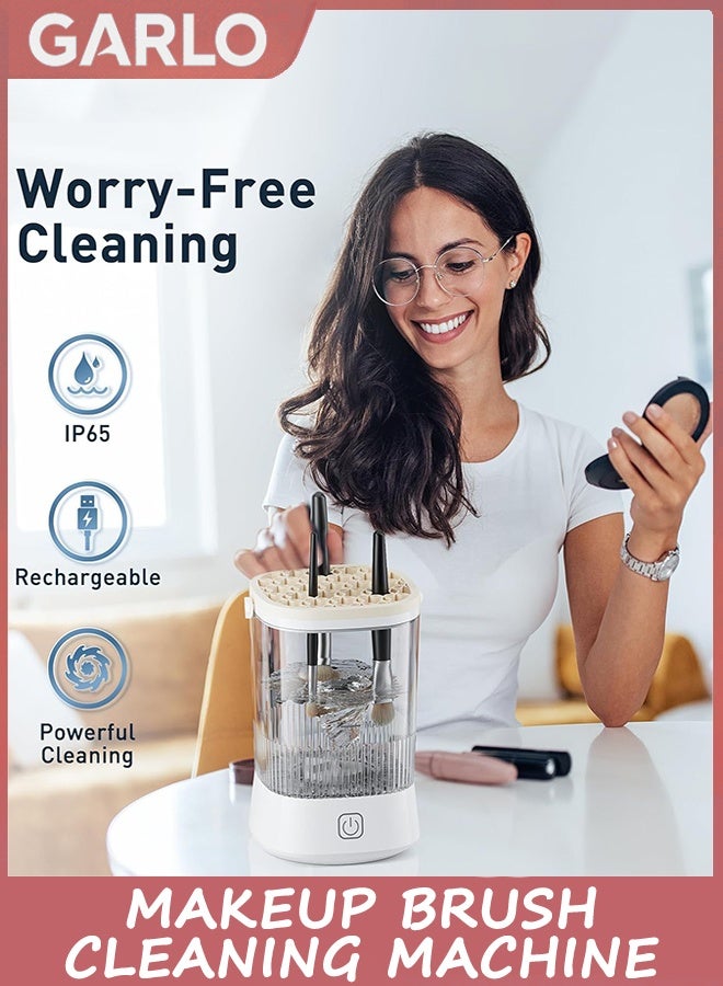 جارلو آلة نظافة فرشاة المكياج الكهربائية,3-في-1 USB التلقائي مكياج فرشات نظافة,غسيل سريع في ثوان أجهزة تنظيف فرشات التجميل,مكياج فرشاة نظافة مجموعة للتنظيف والتجفيف - Image 3