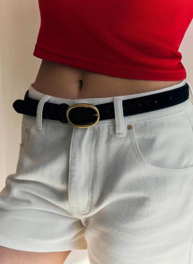 Lichi  Leather belt with oval buckle for Women | Best Price UAE