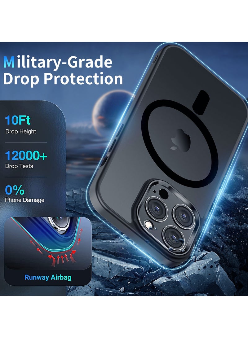 INFOSUN iPhone 13 Pro MagSafe Case Cover Slim thin Anti-Yellow Shockproof Protection Hard Scratch-Resistant Back Grade Clear Case for Apple iPhone 13 Pro - Black - Image 3