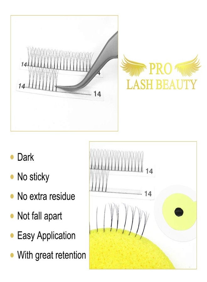 PRO LASHBEAUTY Premade Fans Eyelash Extensions 3D-D-0.10-14 Long Stem Premade Fans Premade Volume Eyelash Extensions C D Curl Volume Lash Extensions .07 .10 (3D-D-0.10,14 mm) - Image 3