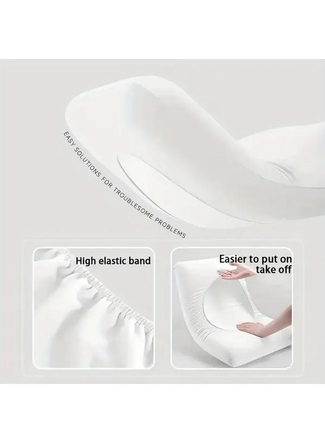 2 Pack White Disposable Pillowcase Set Non Woven Dirt Proof Breathable Universal Fit - Image 3
