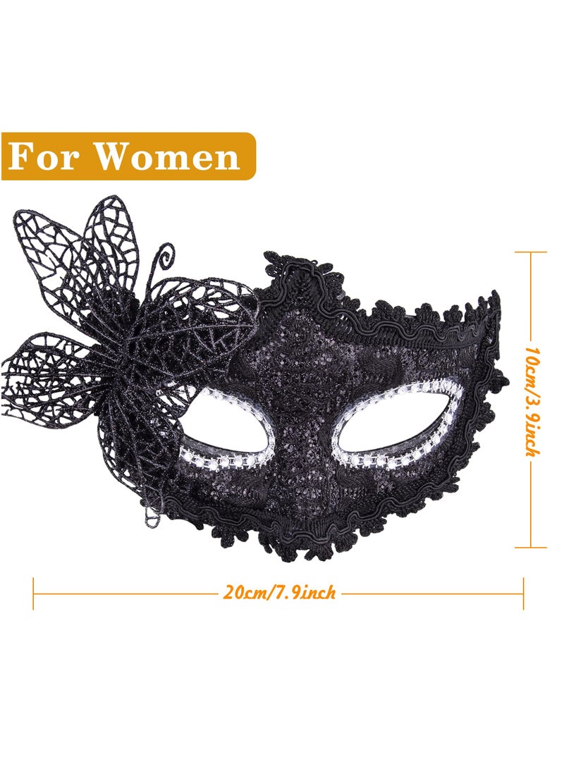 Couple's Venetian Masquerade Masks Set for Mardi Gras - Elegant Party Masks for Men and Women, Perfect for Celebrations and Special Occasions.  - Image 4