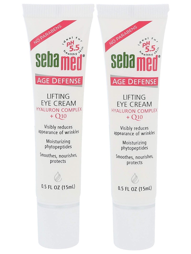 Sebamed Anti Aging Afe defense Q10 Lifting Eye Cream Hyaluron Complex Visibly Reduces the Apperance of Wrinkles 15mL Pack of 2