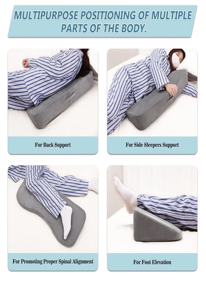 TANYOO Long Wedges for Bed Positioning Pillow for After Surgery Curved Shaped Medical Wedge Pillows for Seniors to Prevent Bed Sore and Improve Healing Process No-Slip Bottom Height 5 Inch - Image 3