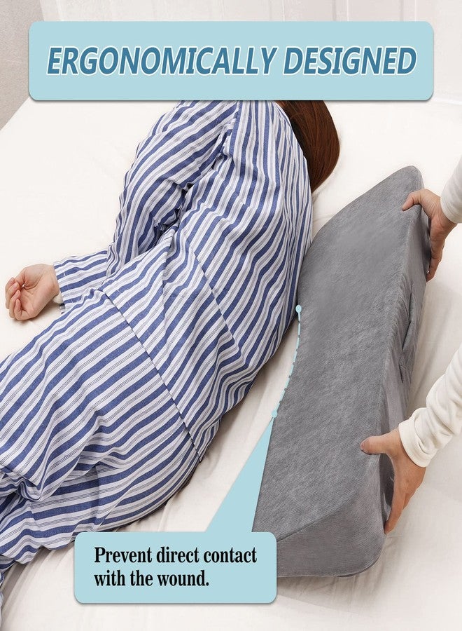 TANYOO Long Wedges for Bed Positioning Pillow for After Surgery Curved Shaped Medical Wedge Pillows for Seniors to Prevent Bed Sore and Improve Healing Process No-Slip Bottom Height 5 Inch - Image 2