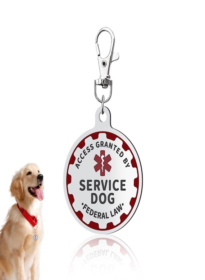PEHADU Service Dog TAG Industrial Puppy for Service Animals, Emotional Support Dogs & Therapy Dogs Entirely Surgical Stainless Steel Easily Attach to Collar, Harness-Two-Sided (Service Dog TAG) - Image 1