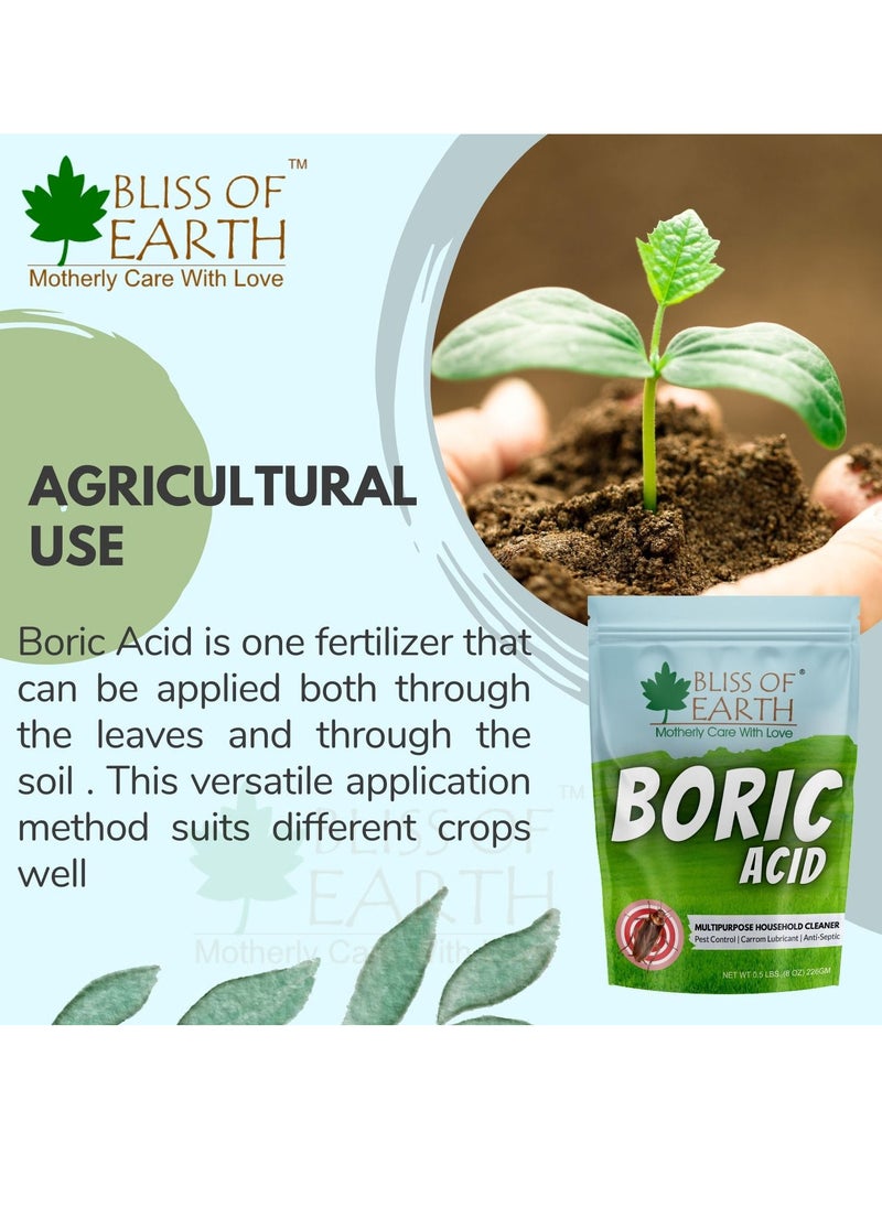 BLISS OF EARTH Bliss of Earth 3x8 OZ Boric Acid Powder Multipurpose kill Cockroach & Ants, Rice Preservative, Carrom Powder 3x226GM  - Image 3