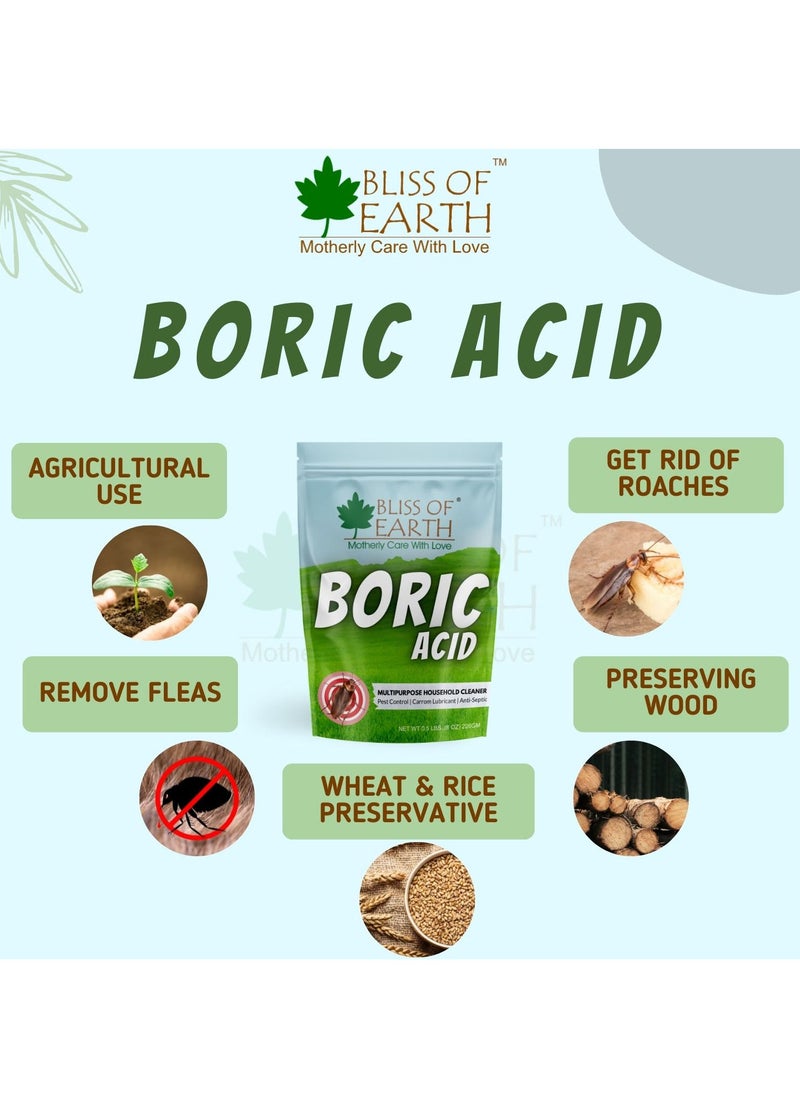 BLISS OF EARTH Bliss of Earth 3x8 OZ Boric Acid Powder Multipurpose kill Cockroach & Ants, Rice Preservative, Carrom Powder 3x226GM  - Image 2
