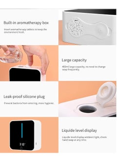 KASTWAVE موزع صابون أوتوماتيكي مثبت على الحائط معقم لليدين بدون تلامس مع مستشعر حركة ذكي سعة 400 مل مناسب للنظافة المنزلية والحمام والمطبخ والشركة والمدرسة  - Image 5