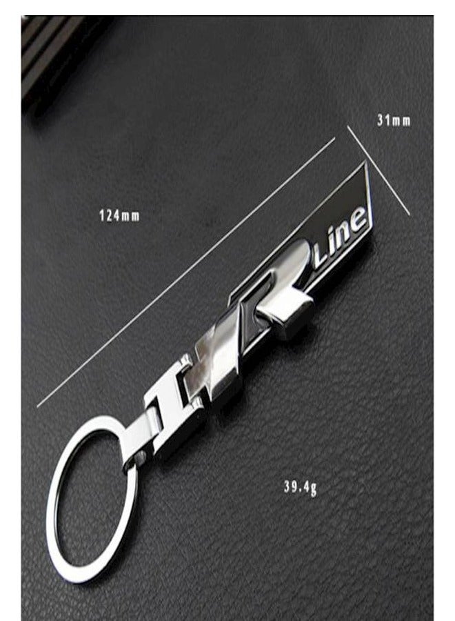 Silver-black stainless steel metal keychain pendant - Image 2