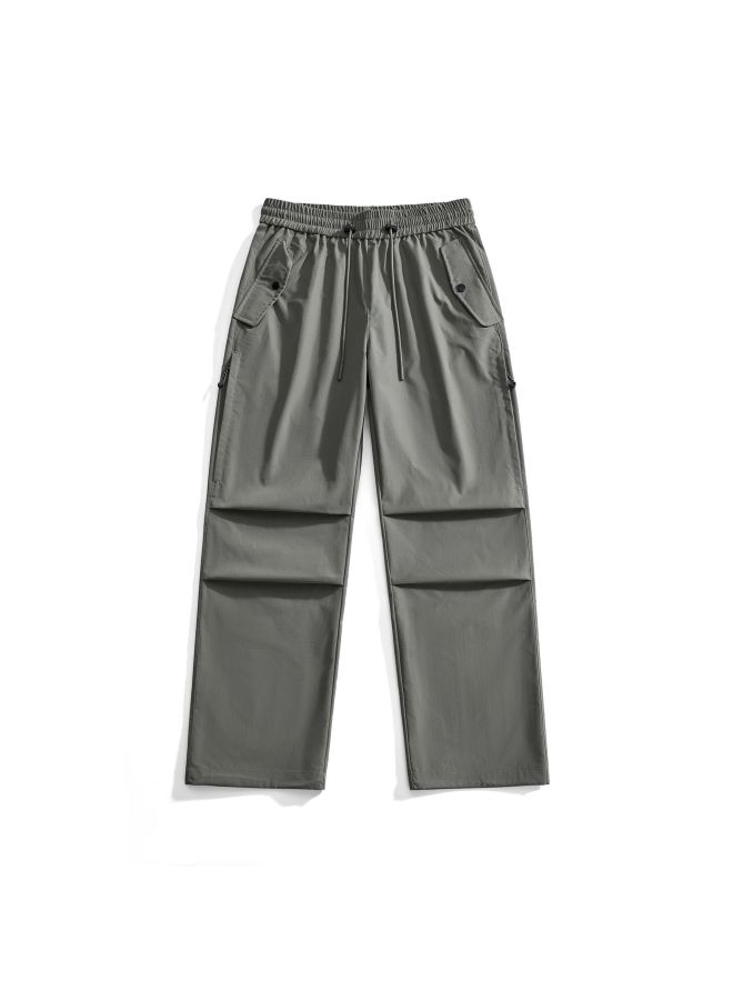 American-style Casual Pants With Elastic Waist, Versatile For Men And Women, Youthful Temperament, Commuter Long Pants, Outdoor Hiking And Trekking Sports Pants