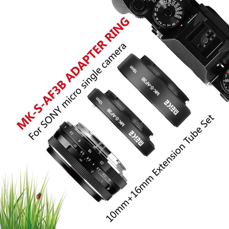 Meike MK-S-AF3B Auto Focus Extension Tube 10mm 16mm For Sony A7 A7M2 NEX 3 NEX 5 NEX 6 A6600 A5000 A6000 A6100 A6300 A6400 A6500 A9 - Image 5