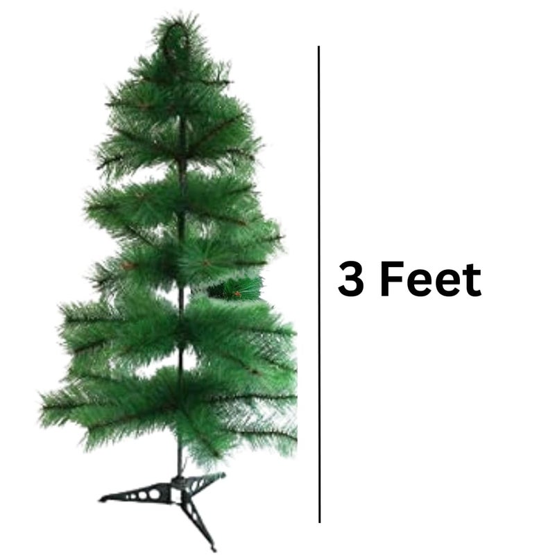 Generic VeeCraft Artificial Pine Christmas Tree with Stand for Christmas Decoration Return Gift for Home Office Table Top Canter Table Indoor Outdoor Decoration Pine 3 Feet 36 91 CM  - Image 2