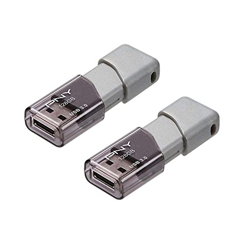 PNY 128GB Turbo Attaché 3 USB 3.0 Flash Drive, Silver (Pack of 2) - Image 2